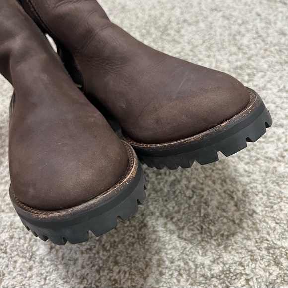 THURSDAY Dark Brown Leather Chelsea Legend Boots Lug Sole Women’s Size 10 - Picture 7 of 13